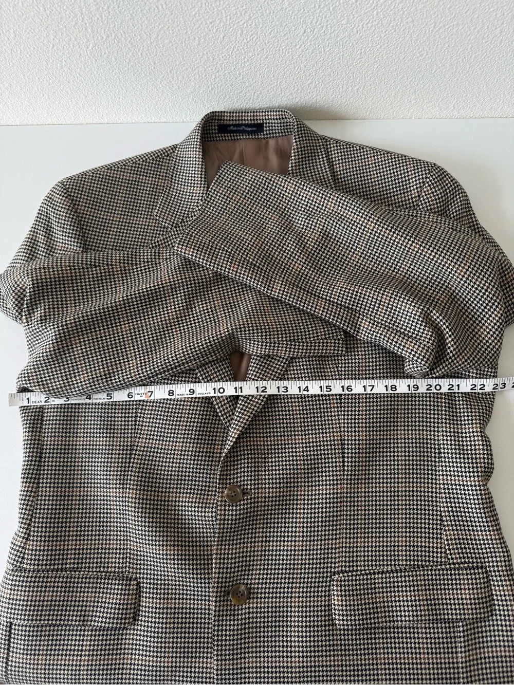 Vintage Lauren Ralph Lauren 42R Houndstooth 100% Wool Blazer Macy's Men's Store